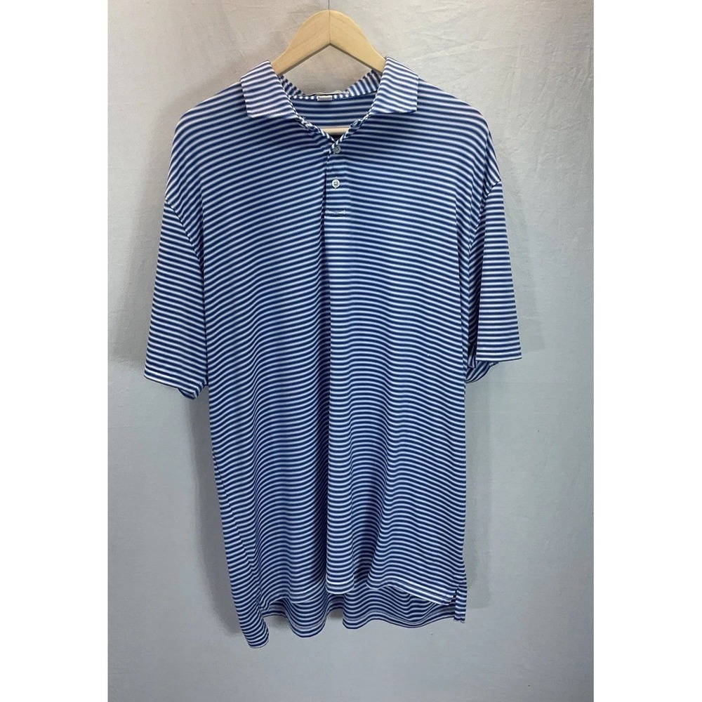 Holderness &‎ Bourne The Barnes Golf Polo Mens XXL Blue Striped Tailored Logo